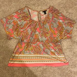 H&M top pink paisley